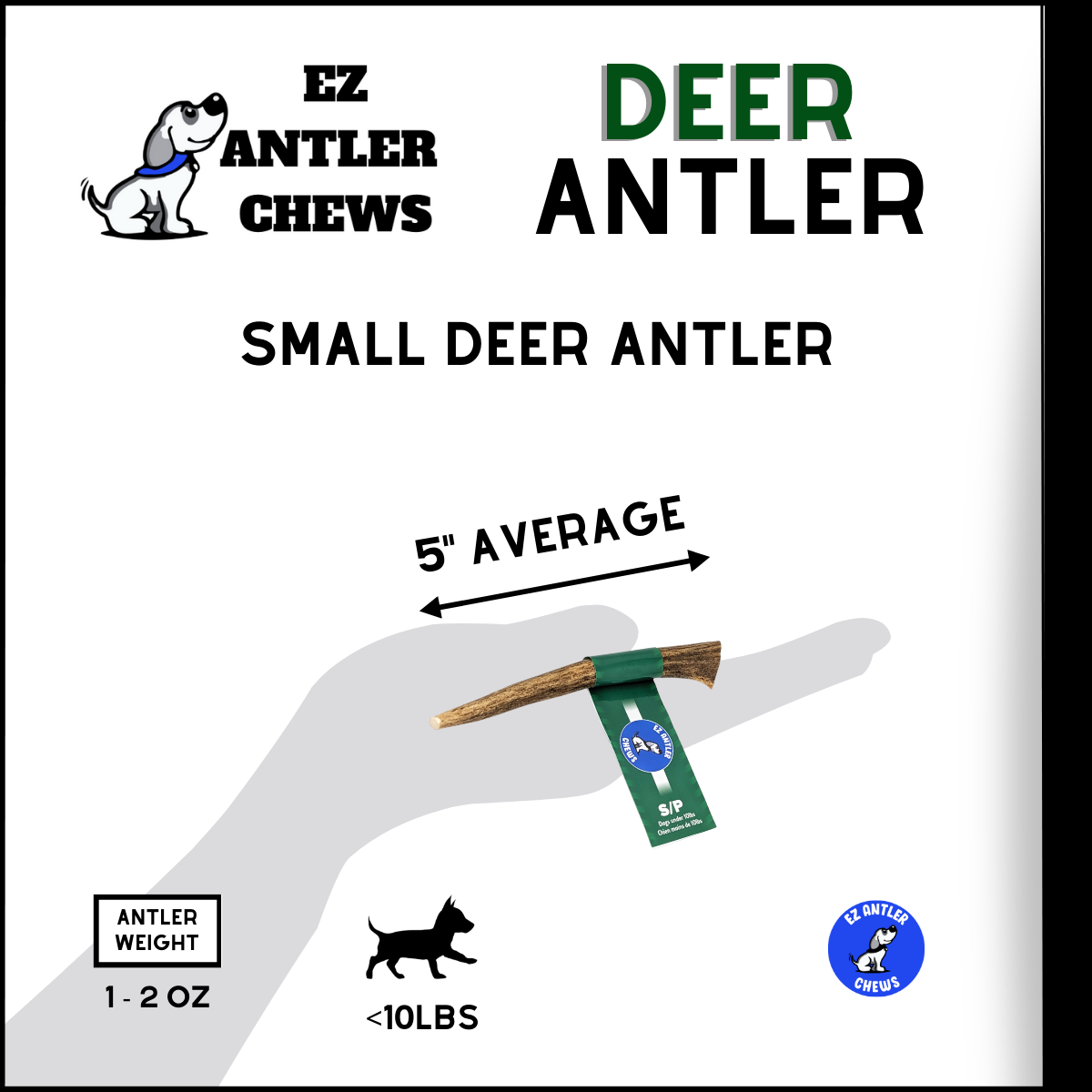 Small Deer Antler Chew (Under 10lb)